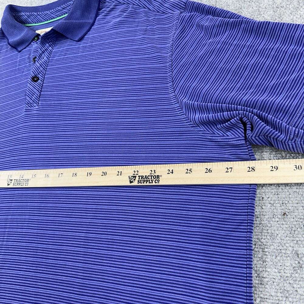 Tommy Bahama Polo Shirt Mens 2XL Blue Striped Modal Blend Golf Resort Relaxed - Picture 4 of 6